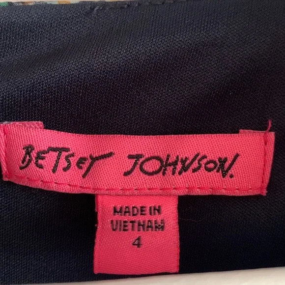 Betsey Johnson Paisley Dress Blue 4 V-neck Ruffle Party Wedding Guest Vacation - Picture 3 of 17